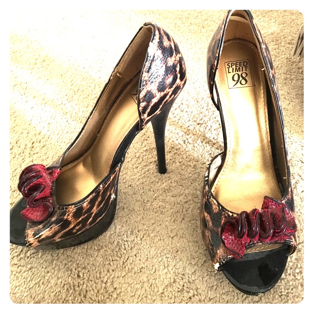 Cheetah print stilettos size 7.5